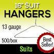 Strut Pants Wire Hangers - 16 - ULINE - Carton of 500 - S-18066