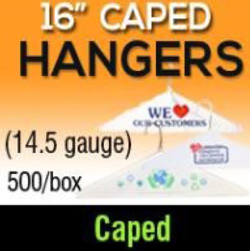 Caped Hangers 16 (G14.5) - 500/pcs - Classic Dry Cleaning Distributor Corp