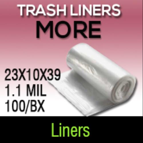 Clear Can Liner 38x58 1.1mil 100/cs (60 GALLON)