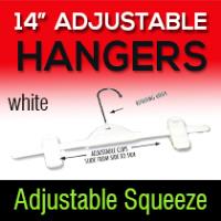 Adjustable Squeeze Hanger 14" White
