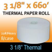 Thermal Paper Roll - 3 1/8" x 660' (21#/Heavy)