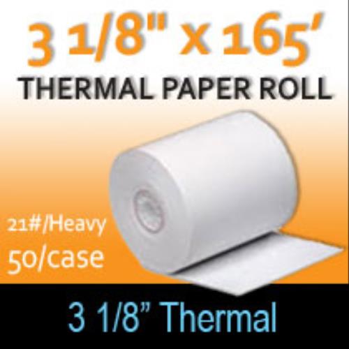 Thermal Paper 3.125 x 165' Heavy Weight GTS #1043 - Graphic Tickets