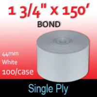 Single Ply White Bond Roll - 1 3/4" x 150' (44MM)