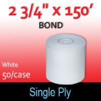 Single Ply White Bond Roll - 2 3/4" x 150'