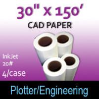 CAD Paper-InkJet-  30" x 150' 20# (4 Rolls)