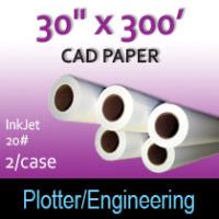 CAD Paper- InkJet- 30" x 300' 20# (2 Rolls)