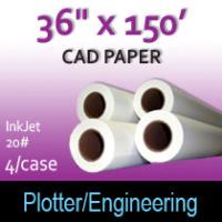 CAD Paper-InkJet- 36" x 150' 20# (4 Rolls)