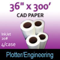 CAD Paper-InkJet- 36" x 300' 20# (2 Rolls)