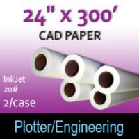 CAD Paper-InkJet- 24" x 300' 20# (2 Rolls)