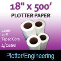Plotter Paper- Laser -18" x 500' 20# - Taped Core