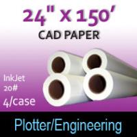 CAD Paper-InkJet- 24" x 150' 20# (4 Rolls)