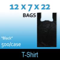 T-Shirt Bags (12 x 7 x 22) "Black"