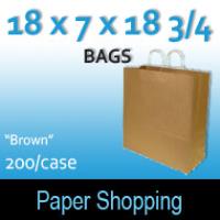 Paper Shopping Bags-Brown (18 x 7 x 18 3/4)