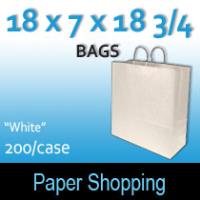 Paper Shopping Bags-White (18 x 7 x 18 3/4)