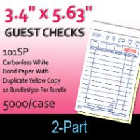 Guest Checks (101SP) 2 Part Carbonless-White/Yellow