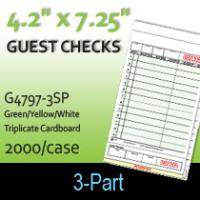 Guest Checks (G4797-3SP) 3 Part Carbonless-G/Y/W