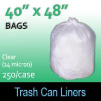 Trash Bags-Clear 40" x 48" (14micron) 250 Per Case