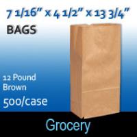 12# Brown Grocery Bags (7 1/16 x 4 1/2 x 13 3/4 )