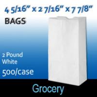 2# White Grocery Bags (4 5/16 x 2 7/16 x 7 7/8)