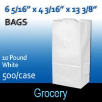 10# White Grocery Bags (6 5/16 x 4 3/16 x 13 3/8)
