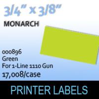 Monarch "Green" Tag Labels (For 1-Line 1110 Gun)