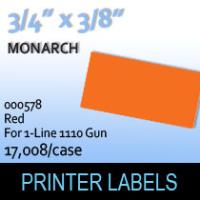 Monarch "Red" Tag Labels (For 1-Line 1110 Gun)