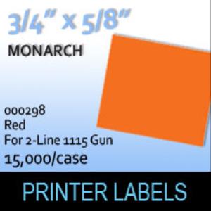 Monarch "Red" Tag Labels (For 2-Line 1115 Gun)