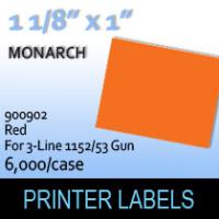 Monarch "Red" Tag Labels  (For 3-Line 1152/53 Gun)