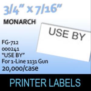 Monarch "Use By" Labels (For 1-Line 1131 Gun)
