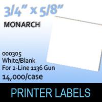 Monarch "White/Blank" Labels (For 2-Line 1136 Gun)