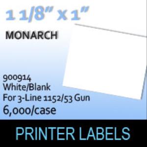 Monarch "White/Blank" Labels (For 3-Line 1152/53 Gun)