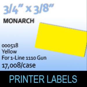 Monarch "Yellow" Tag Labels (For 1-Line 1110 Gun)