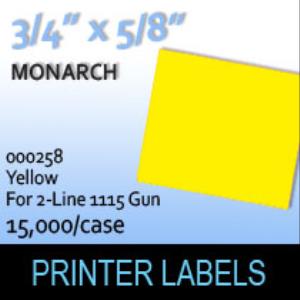 Monarch "Yellow" Tag Labels (For 2-Line 1115 Gun)