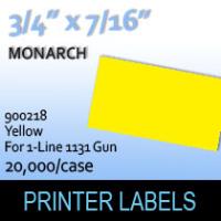 Monarch "Yellow" Tag Labels (For 1-Line 1131 Gun)