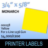 Monarch "Yellow" Tag Labels (For 2-Line 1136 Gun)