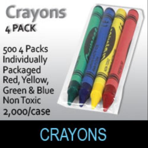 Personalized 4-Piece Crayon Set Printed with Your Logo In One Color - 500  QTY