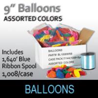 Balloons (9 inch-Assorted Colors/1008 Per Case)