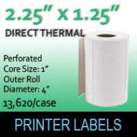 Direct Thermal Labels 2.25" x 1.25" Perf