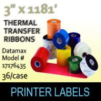 Datamax 3" x 1181' Thermal Transfer Wax Ribbons