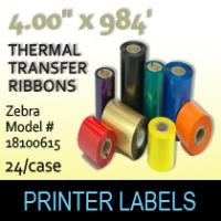 Zebra 4.00" x 984' Thermal Transfer Wax Ribbons