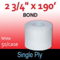 Single Ply White Bond Roll - 2 3/4" x 190'