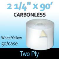 2-Ply White/Yellow Roll - 2 1/4" x 90'