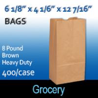 8# Brown Heavy Duty Bags (6 1/8 x 4 1/16 x 12 7/16)